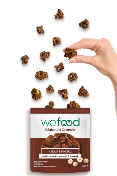 Wefood Glutensiz Granola Bites Kakao & Fındıklı 60 gr 3'lü - 2
