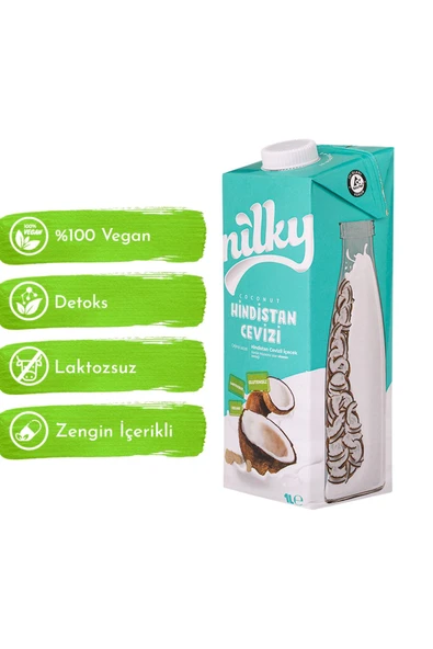 NİLKY Hindistan Cevizi Sütü Glütensiz Bitkisel Bazlı Laktosuz Vegan 1 Lt - 3