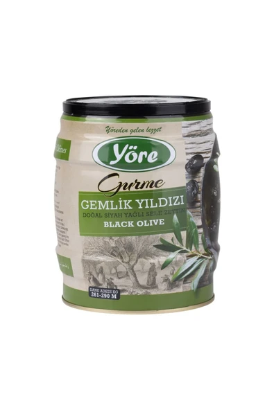 Yöre Gemlik Yıldızı Yağlı Sele Jumbo Siyah Zeytin 750 gr Teneke
