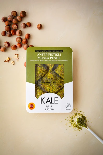 Kale Pestil & Köme Glutensiz - Şeker İlavesiz Karabuğdaylı Antep Fıstıklı Gümüşhane Muska Pestil 230 g