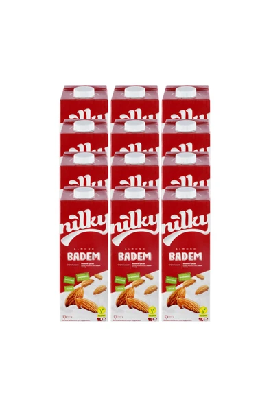 NİLKY Nilky Badem Sütü Glütensiz Bitkisel Bazlı Laktosuz Vegan 12x1 Lt
