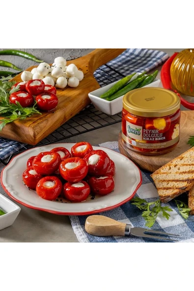 Sosero Peynir Dolgulu Kiraz Biber 3 x 290 gr Cam Kavanoz - 2