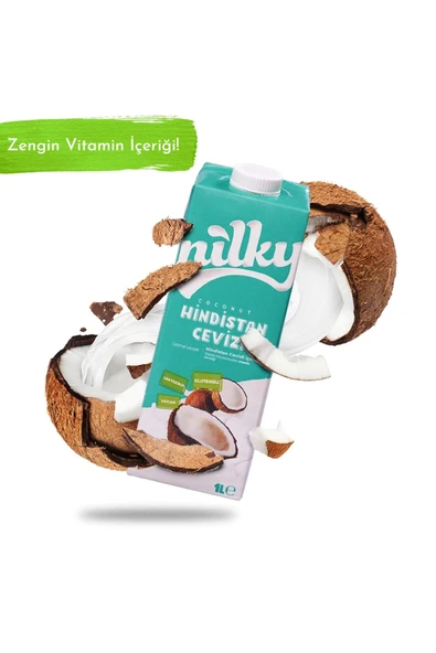 NİLKY Hindistan Cevizi Sütü Glütensiz Bitkisel Bazlı Laktosuz Vegan 1 Lt - 2