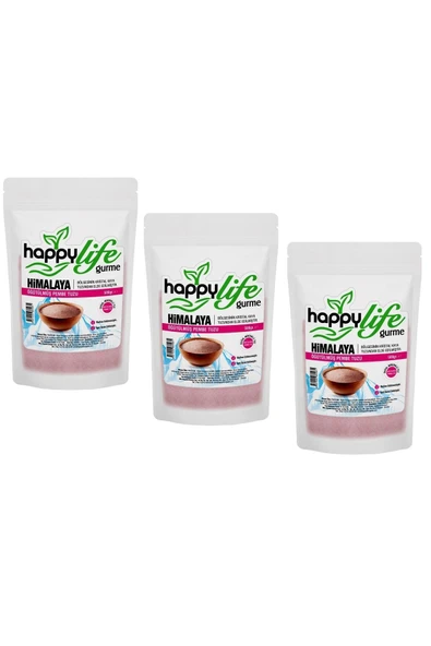 Happy Life HAPPY LİFE GURME HİMALAYA TUZU ÖĞÜTÜLMÜŞ PEMBE 500 GR x 3 ADET - 3