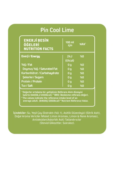 Pin Cool Lime - Şekersiz & Kalorisiz 250 ml X 12 Adet 304893 Ice Tea - 4