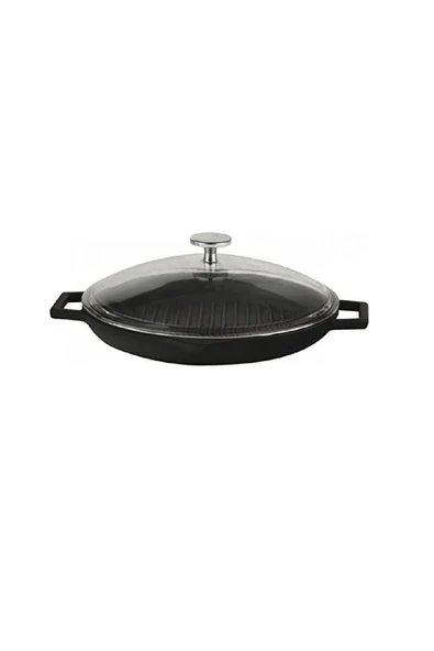 Lava YUVARLAK IZGARA TAVA ÇAP 30 CM CAM KAPAK.LVECOGT30T5K3 - Resim 4