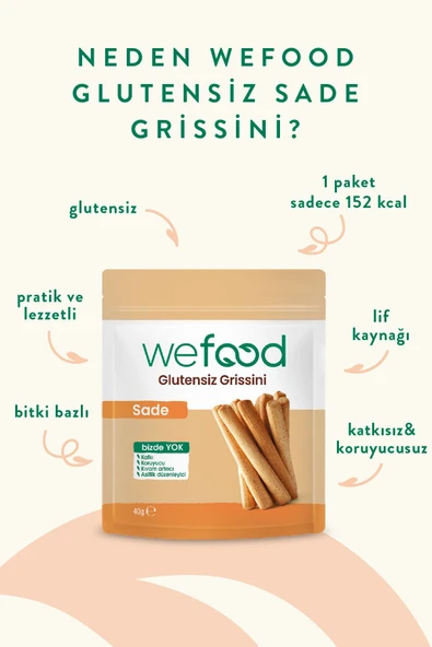 Wefood Glutensiz Grissini Sade 40 g 5'li - 4