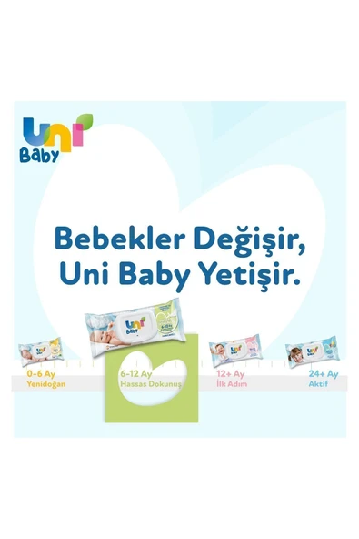 Uni Baby Hassas Dokunuş Islak Mendil 52 Li X 12 Adet - 8