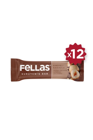 Fellas Fındıklı Kakaolu Kuruyemiş Bar 30g x12 Adet - 2