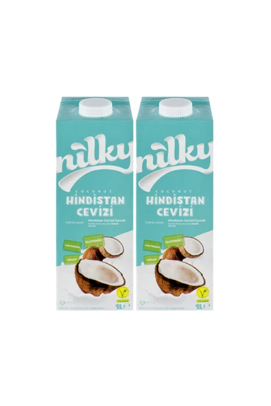 NİLKY Hindistan Cevizi Sütü Glütensiz Bitkisel Bazlı Laktosuz Vegan 2x1 Lt