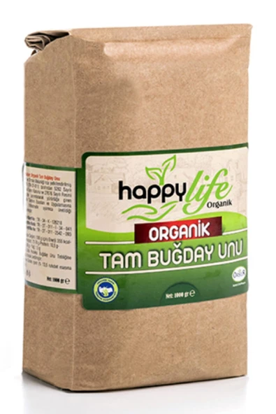 Happy Life Organik Tam Buğday Unu 1000 gr K1