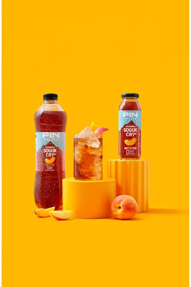Pin Şeftali Aromalı Soğuk Çay - Şekersiz & Kalorisiz 1 Litre X 6 Adet Ice Tea - 2