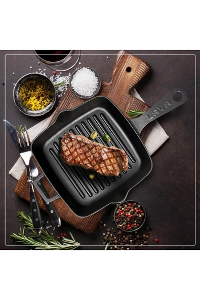 IZGARA GRİLL TAVA 20X20 METAL KULPLU.LVECOPGT2020K0 - Resim 2