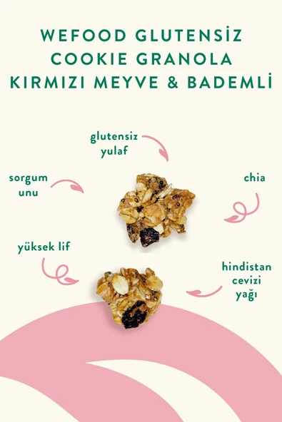 Wefood Glutensiz Granola Kırmızı Meyve & Bademli 250 gr - 4
