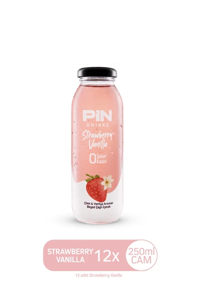 Pin Strawberry Vanilla Beyaz Çaylı Özel Seri - Şekersiz & Kalorisiz 250 Mlx12 Adet Ice Tea - 1