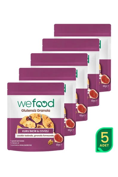Wefood Glutensiz Granola Bites Kuru İncir & Cevizli 60 gr 5'li