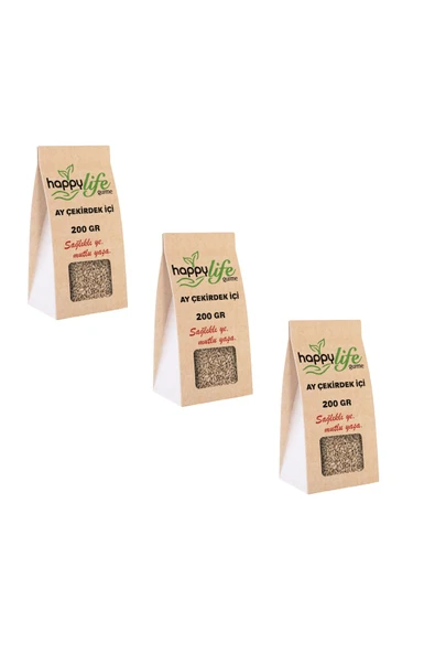Happy Life HAPPY LİFE GURME ÇİĞ AY ÇEKİRDEĞİ İÇİ 200 GR X 3 ADET