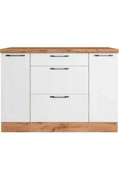 Tdesigno Frigya 3 Çekmeceli 2 Kapaklı-Mutfak Dolabı-Çok Amaçlı Dolap-Alt Modül ürün görseli