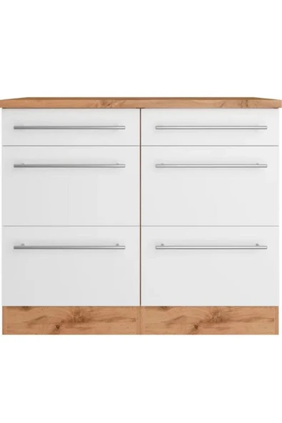 Tdesigno Aya Mutfak 6 Çekmeceli Alt Modül -120 cm - Çok Amaçlı Dolap -Tezgah Dahil - 2