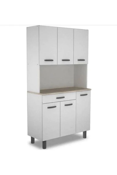 Tdesigno Amor Çok Amaçlı Dolap-Mikrodalga-Erzak-Airfryer-Mutfak-Kiler Dolabı-Kahve Köşesi-Beyaz-120CM - Resim 2