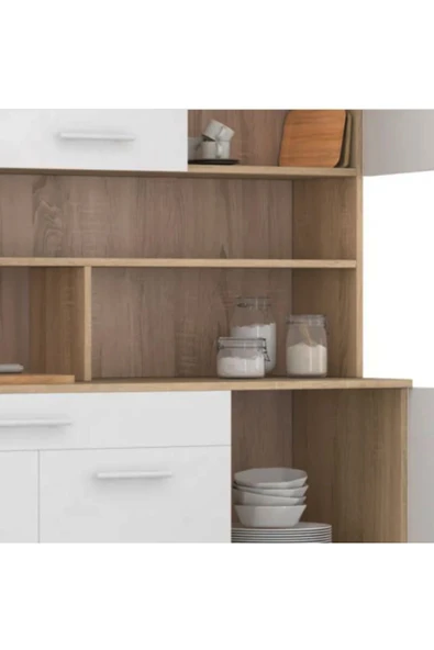 Tdesigno Liebe Çok Amaçlı Dolap-Mikrodalga-Erzak-Airfryer-Mutfak-Kiler Dolabı-Kahve Köşesi-Atlantikçam-120CM - Resim 3