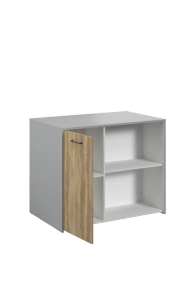 Tdesigno Karya Mutfak Adası -Alt Modül-1 Kapaklı- 100 cm Beyaz -Tezgah Dahil - 5