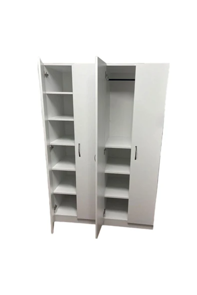 Tdesigno Kış Giyinme Dolabı - Çok Amaçlı Dolap - Gardırop 180 Cm-4 Kapaklı - Resim 2