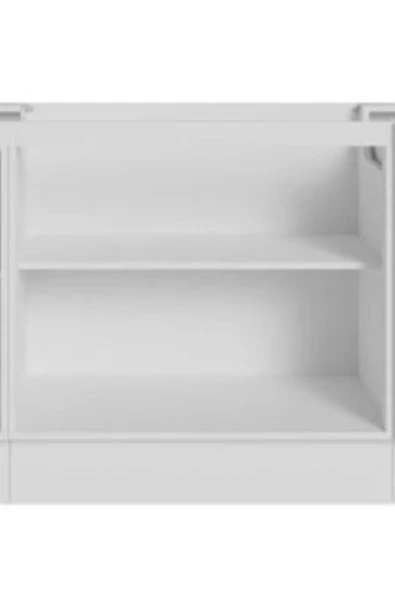 Tdesigno Twist Mutfak 3 Kapaklı Alt Modül -150 cm - Çok Amaçlı Dolap -Beyaz-Tezgah Dahil - 3