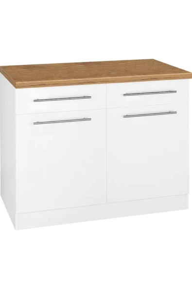Tdesigno Vera Mutfak 2 Çekmeceli 2 Kapaklı Alt Modül -100 cm - Çok Amaçlı Dolap -Tezgah Dahil ürün görseli