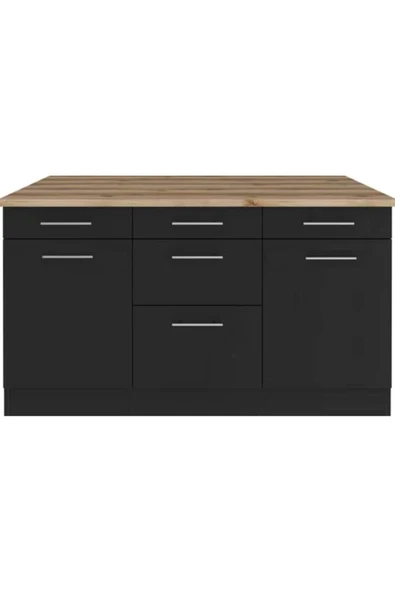 Tdesigno Aietes Mutfak Adası Alt Modül 150 cm Antrasit -Tezgah Dahil - 2