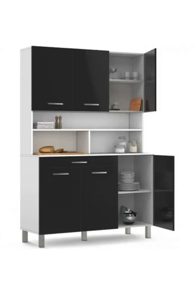 Tdesigno Liebe Çok Amaçlı Dolap-Mikrodalga-Erzak-Airfryer-Mutfak-Kiler Dolabı-Kahve Köşesi-Beyaz-120CM - Resim 4