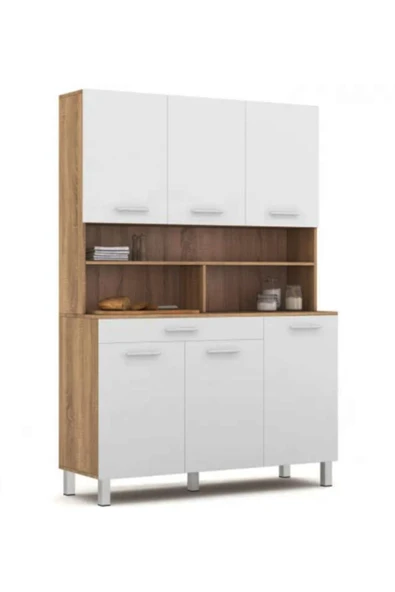 Tdesigno Liebe Çok Amaçlı Dolap-Mikrodalga-Erzak-Airfryer-Mutfak-Kiler Dolabı-Kahve Köşesi-Atlantikçam-120CM - Resim 4