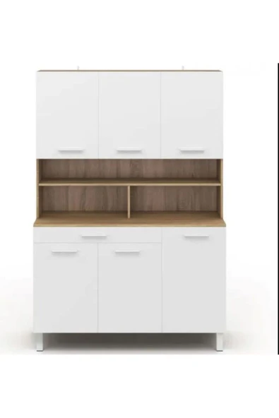 Tdesigno Liebe Çok Amaçlı Dolap-Mikrodalga-Erzak-Airfryer-Mutfak-Kiler Dolabı-Kahve Köşesi-Atlantikçam-120CM - Resim 5