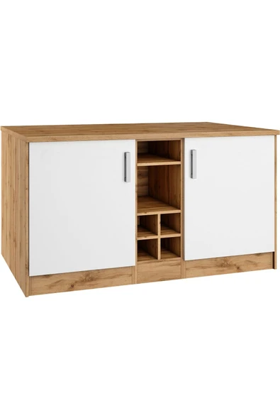 Tdesigno Helios Mutfak Alt Modül 2 Kapaklı -150 Cm Beyaz-Atlantikçam-tezgah Dahil ürün görseli