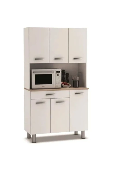 Tdesigno Amor Çok Amaçlı Dolap-Mikrodalga-Erzak-Airfryer-Mutfak-Kiler Dolabı-Kahve Köşesi-Beyaz-120CM ürün görseli