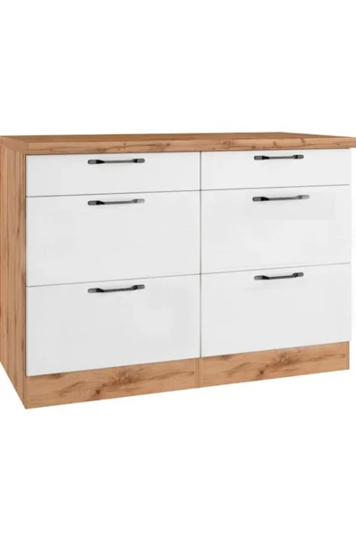 Tdesigno Pera 6 Çekmeceli -Mutfak Dolabı-Çok Amaçlı Dolap-Alt Modül-120cm - Resim 2