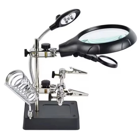 WellHise WH-800 Masa Üstü Ledli Büyüteç - Lehimleme ve Elektronik Çalışmalar İçin Yardımcı - 2