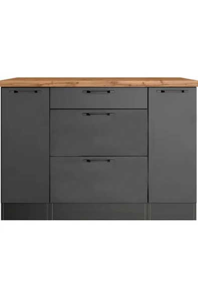 Tdesigno Frigya 3 Çekmeceli 2 Kapaklı-Mutfak Dolabı-Çok Amaçlı Dolap-Alt Modül - Resim 2