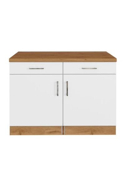 Tdesigno Lale Mutfak 2 Çekmeceli 2 Kapaklı Alt Modül -90 cm - Çok Amaçlı Dolap -Tezgah Dahil ürün görseli