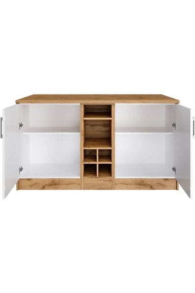 Tdesigno Helios Mutfak Alt Modül 2 Kapaklı -150 Cm Beyaz-Atlantikçam-tezgah Dahil - Resim 3