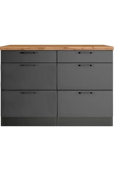 Tdesigno Pera 6 Çekmeceli -Mutfak Dolabı-Çok Amaçlı Dolap-Alt Modül-120cm - Resim 2