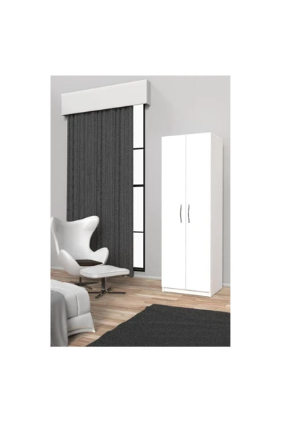 Tdesigno Bahar Giyinme Dolabı - Çok Amaçlı Dolap - Gardırop 60 Cm-2 Kapaklı - Resim 6