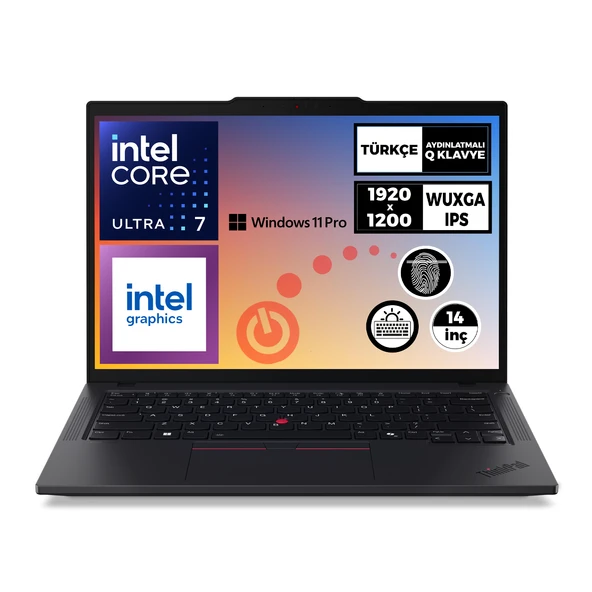 Lenovo ThinkPad T14 Gen 5 Ultra 7 155U 32GB 1TB SSD 14" WUXGA W11P Notebook 21ML0013TX 003 ürün görseli 1