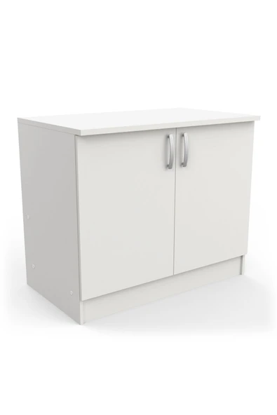 Tdesigno Zambak Mutfak 2 Kapaklı- Alt Modül -90 cm - Çok Amaçlı Dolap -Beyaz-Tezgah Dahil - Resim 3