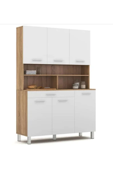 Tdesigno Liebe Çok Amaçlı Dolap-Mikrodalga-Erzak-Airfryer-Mutfak-Kiler Dolabı-Kahve Köşesi-Atlantikçam-120CM ürün görseli