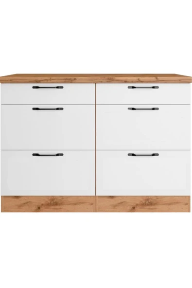 Tdesigno Pera 6 Çekmeceli -Mutfak Dolabı-Çok Amaçlı Dolap-Alt Modül-120cm ürün görseli