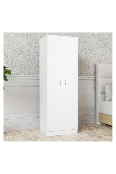 Tdesigno Bahar Giyinme Dolabı - Çok Amaçlı Dolap - Gardırop 60 Cm-2 Kapaklı - Resim 5