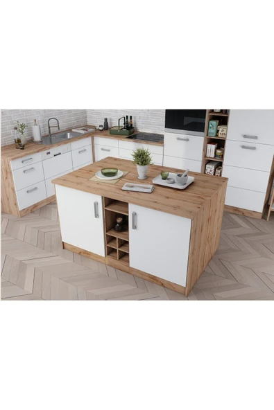 Tdesigno Artemis Mutfak Adası -Alt Modül 150 cm Atlantikçam- Tezgah Dahil ürün görseli