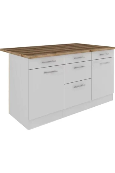 Tdesigno Aietes Mutfak Adası Alt Modül 150 cm Beyaz -Tezgah Dahil ürün görseli