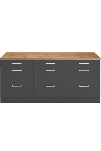 Tdesigno Lidya 9 Çekmeceli -Mutfak Dolabı-Çok Amaçlı Dolap-Alt Modül-180cm - Resim 2